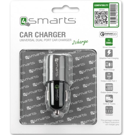 Tech Up - 4smarts Rapid Car Adapter grey 2.0A
