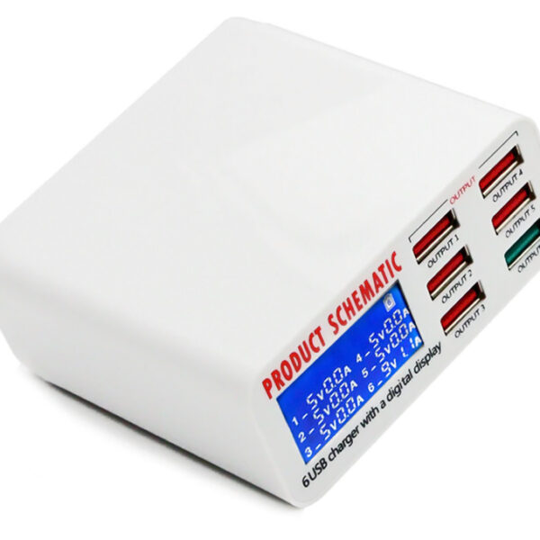 USB φορτιστής 6 θέσεων με LCD monitor BST-U3