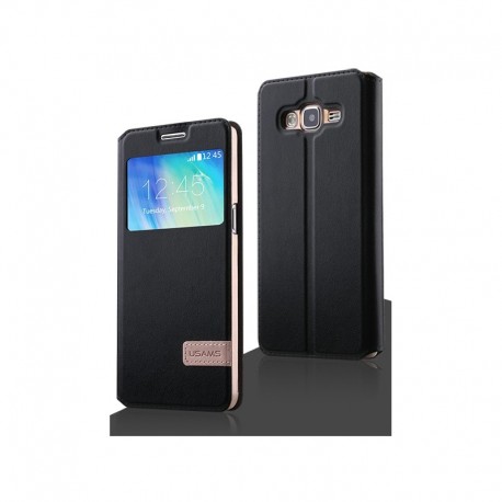Tech Up - Samsung Galaxy J1 2016 Usams Muge S-View Case Black