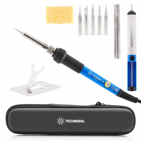 Tech Up - TBJ60W Blue Jet Set 10in1 Precision Soldering Iron Techrebal in Case With 60W Potentiometer+Soldering Kit