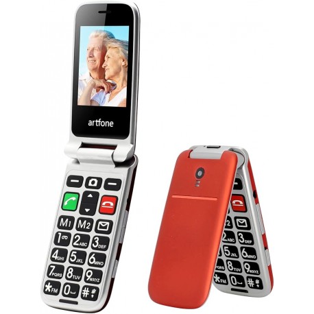 Tech Up - Artfone CF241A Dual Sim 2.4'' GSM Flip Phone Red (Ελληνικό Μενού)