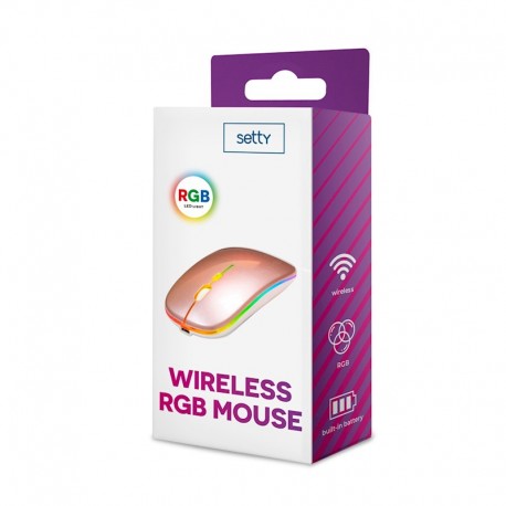 Tech Up - Setty RGB Wireless Mouse Rose Gold
