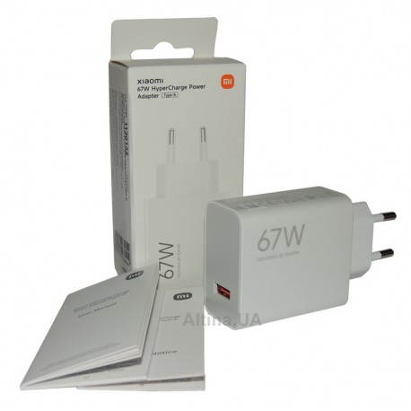 Tech Up - Xiaomi MDY-12-EH Wall Charger Usb-A 67W White Blister ORIGINAL