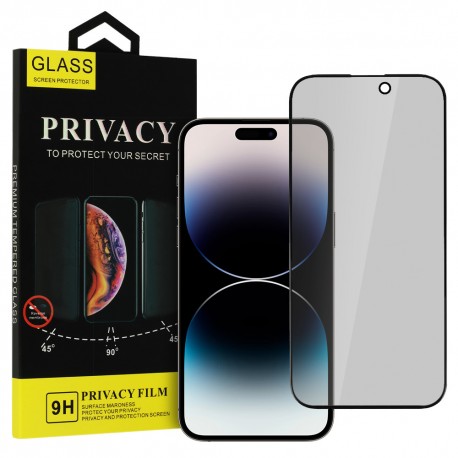 Tech Up - Apple iPhone 15 Plus Tempered Glass Privacy Black