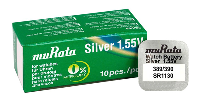 MURATA μπαταρία Silver Oxide για ρολόγια SR1130 MURATA μπαταρία Silver Oxide για ρολόγια SR1130