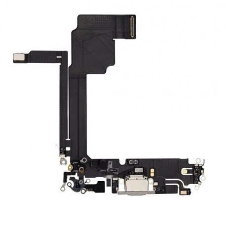 Tech Up - Apple iPhone 15 Pro Usb-C Connector+Microphone White Pulled ORIGINAL