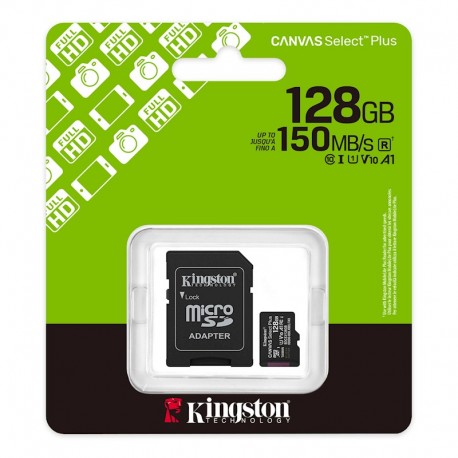 Tech Up - Kingston MicroSD Card 128GB+Adapter Canvas Select Plus Gen3 150MB/s